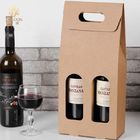 Fancy Cardboard Printed Paper Shopping Bag , Brown Paper Bottle Bags for two