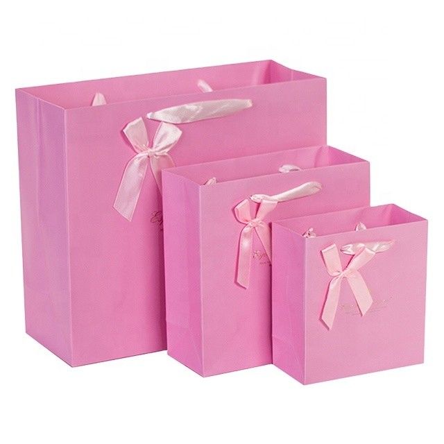 Pink 20'' Length Fancy Paper Bag OEM Welcome For Girlfriend Gift